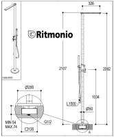 MEDIDAS COLUMNA DUCHA A SUELO DOT316 RITMONIO